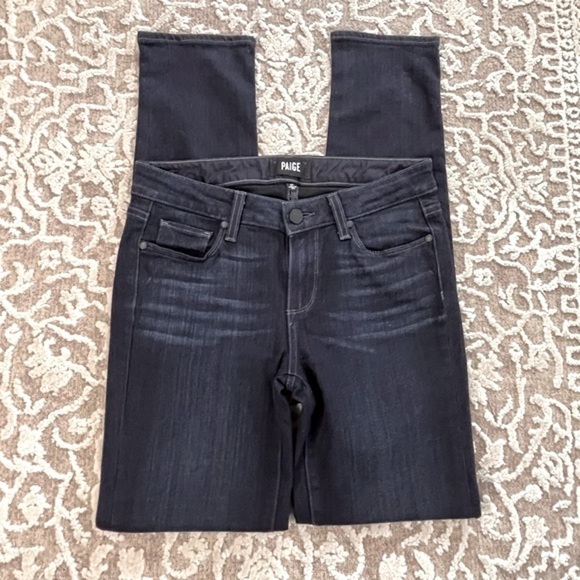 Paige Skyline Skinny Jeans Mid Rise Dark Wash - Picture 4 of 11